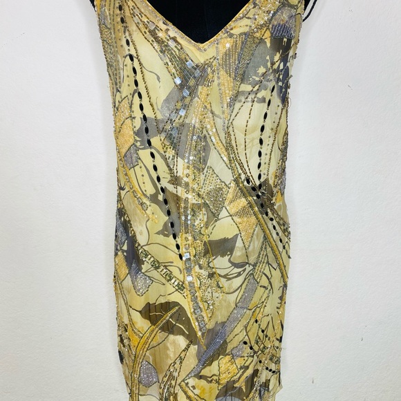 Terani Couture Beaded 100% Silk Dress Size 8 - Picture 3 of 7